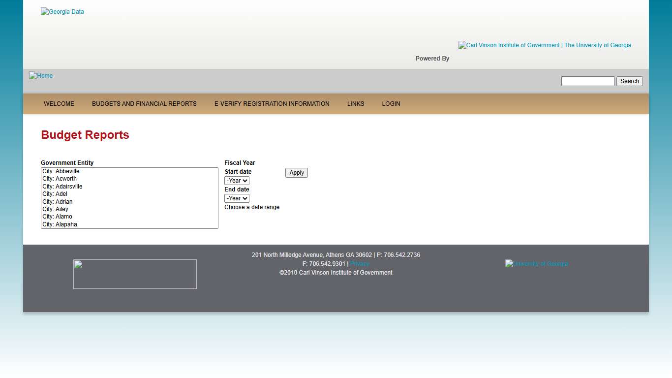 Budget Reports Local Government Financial Documents