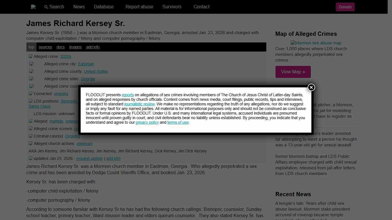 James Richard Kersey Sr. Mormon sex abuse case - FLOODLIT